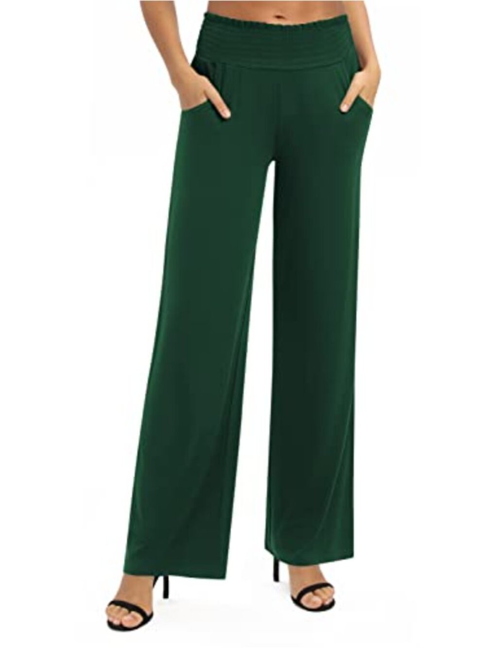 High Waist Wide Leg Palazzo Lounge Pants Stretch Casual